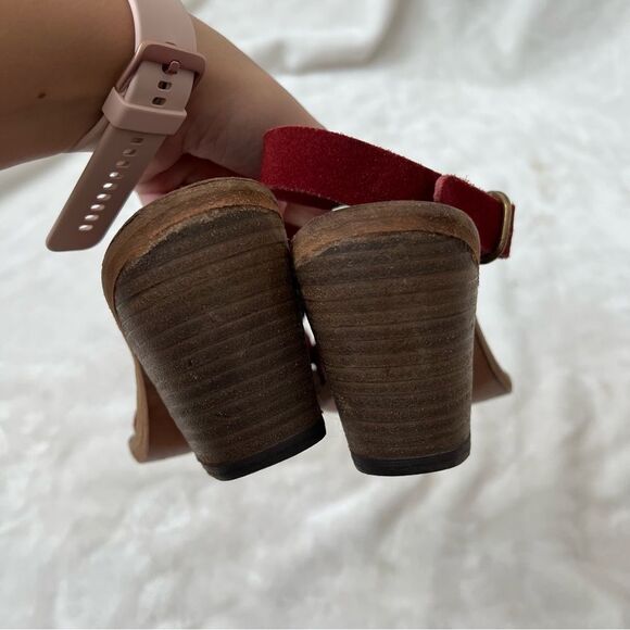 Fiorentini + Baker Heel Suede Open Toe Shoes red braided suede 37 quality - Picture 8 of 8